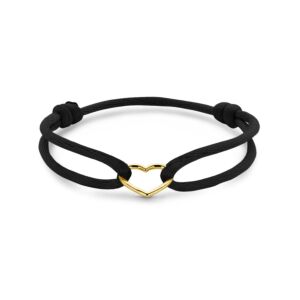 bracelet satin petit coeur - or