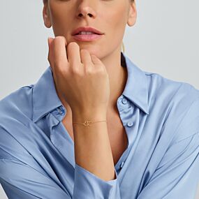 bracelet 9 carats avec cœurs 16,5 - 17,5 - 18,5 cm