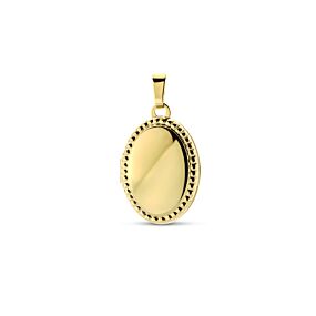 9k medaillon ovaal bolletjes 18,5 mm