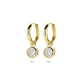 9k boucles d'oreilles zircon 20 mm