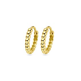 créoles 9 carats avec petites boules 13,5 mm
