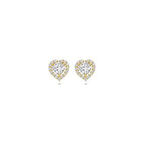 boucles d'oreilles cœur zircone 7 mm 9 carats