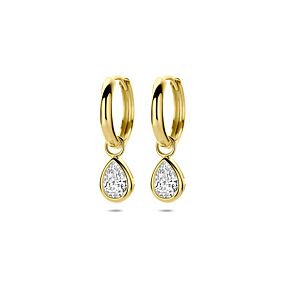 boucles d'oreilles anneaux  zircon 21 mm