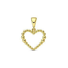 9k hanger hartje bolletjes 11,5 mm